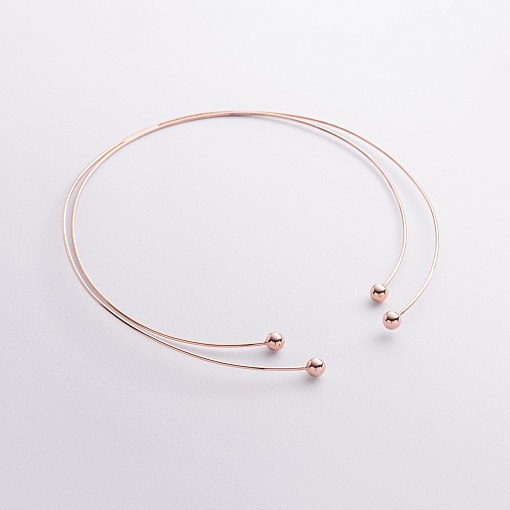 Колье - чокер "Demi" (красное золото) с шариками кол02602 5