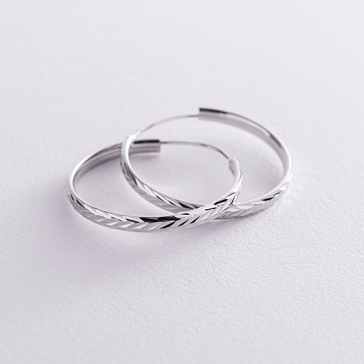 Сережки - кільця в сріблі (3.0 см) 122949 2