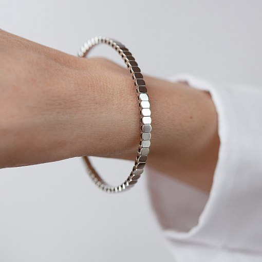 Жесткий браслет "Kylie" в белом золоте б05826 6