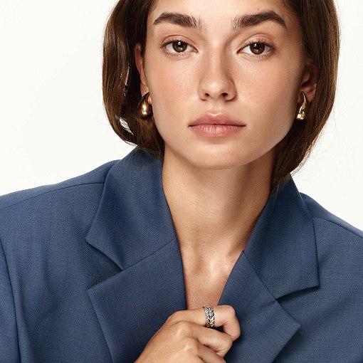 Серьги "Megan" в желтом золоте (Middle) с09086 4