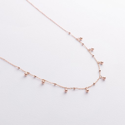 Колье "Шарики" в красном золоте кол02613 2