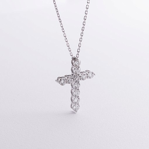 Золотое колье "Крестик" с бриллиантами 739511121