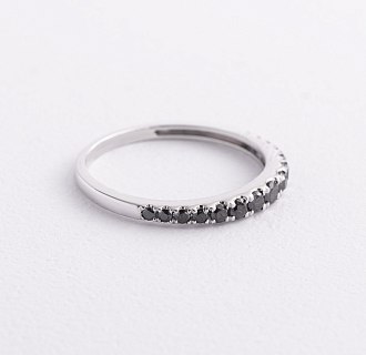 Золотое кольцо с черными бриллиантами кб0657ca №4