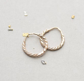 Золотые серьги-кольца (1.5 см) с01874 №6