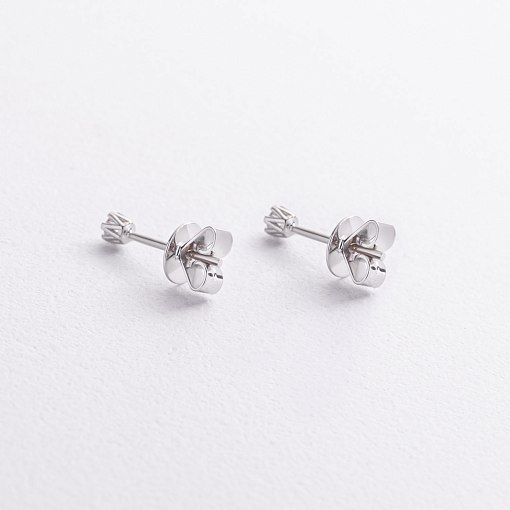 Золотые серьги - пусеты с бриллиантами сб0646di 3