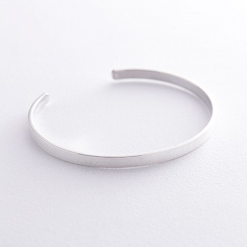 Жорсткий срібний браслет (гладкий) 141479