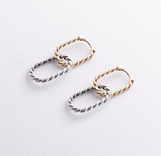 Серьги "Ester" в желтом и белом золоте с09632 №3