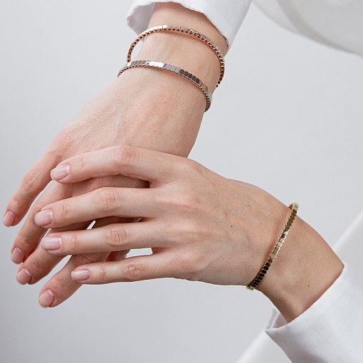 Жесткий браслет "Kylie" в белом золоте б05826 4