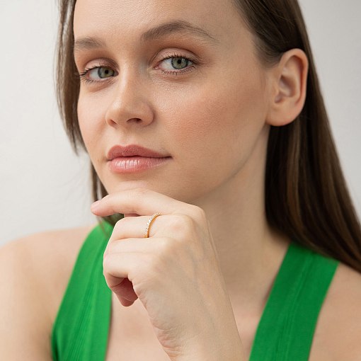 Золота каблучка з діамантами кб0594ri 2