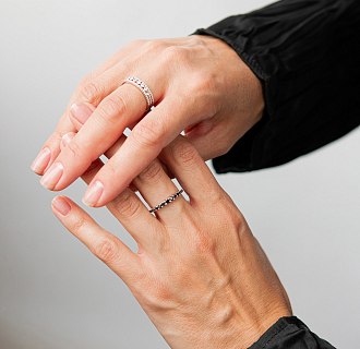 Золотое кольцо с черными бриллиантами кб0657ca №9