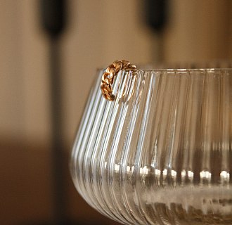 Серьга - каффа "Цепочка" в красном золоте с07912 №11