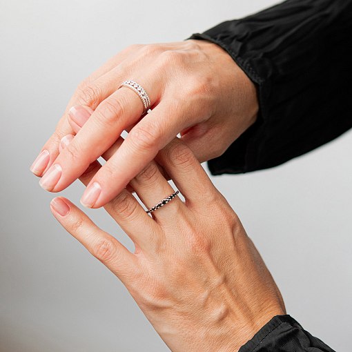 Золотое кольцо с черными бриллиантами кб0657ca 9