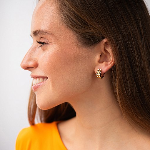 Сережки - кільця у жовтому золоті с09006 5