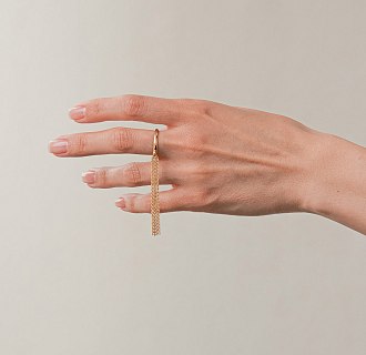 Кольцо с цепочками (желтое золото) к07475 №15