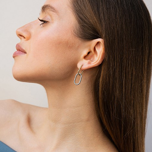 Серьги "Ester" в желтом и белом золоте с09632 4