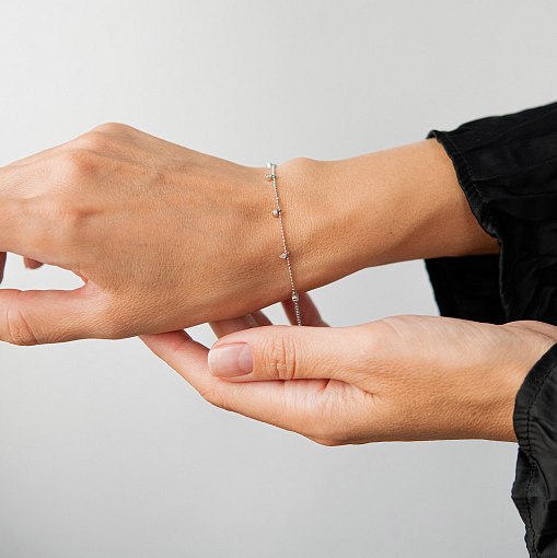 Браслет в белом золоте с бриллиантами бб0041di 5