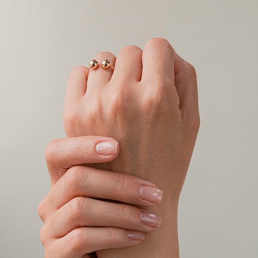 Кольцо "Шарики" в красном золоте к07506 13