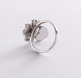 Серебряное кольцо "Клевер" 112592 №5