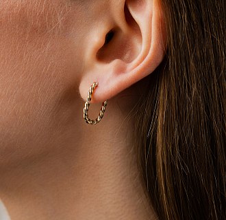 Серьги "Ester" в желтом и белом золоте с09632 №9