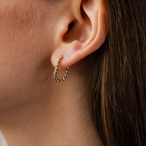 Серьги "Ester" в желтом и белом золоте с09632 9