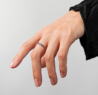 Золотое кольцо с черными бриллиантами кб0657ca №2