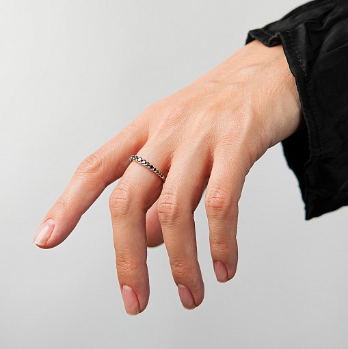 Золотое кольцо с черными бриллиантами кб0657ca 2