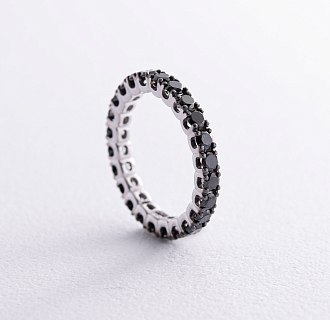 Золотое кольцо с черными бриллиантами кб0489gl