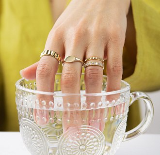 Кольцо "Frederika" в желтом золоте к07584 №22