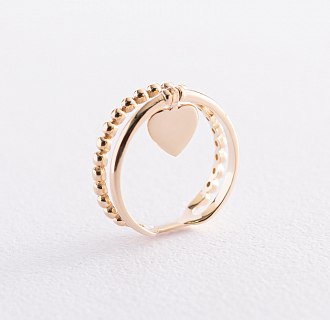 Золотое кольцо "Сердце" к05485 №2