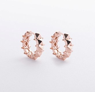 Серьги - кольца "Tamila" в красном золоте с09369