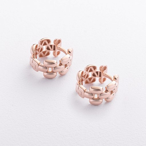 Серьги - кольца "Charlie" в красном золоте с09545 2