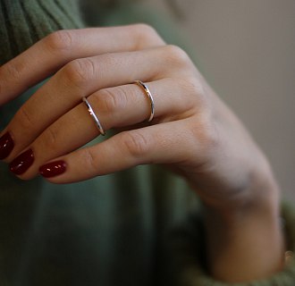 Гладкое серебряное кольцо "Минимализм" 112243 №8