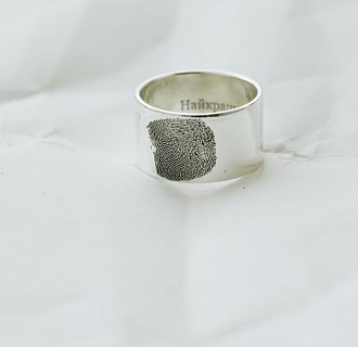 Серебряное кольцо с гравировкой "Отпечаток" 112143отп №5
